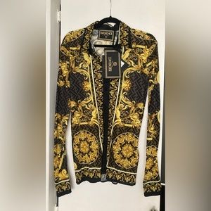 NWT Versace x Fendi = FENDACE Long Sleeve Baroque Button-Down Shirt